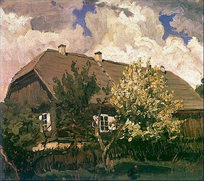 Ferdynand Ruszczyc Manor house in Bohdanew oil painting image